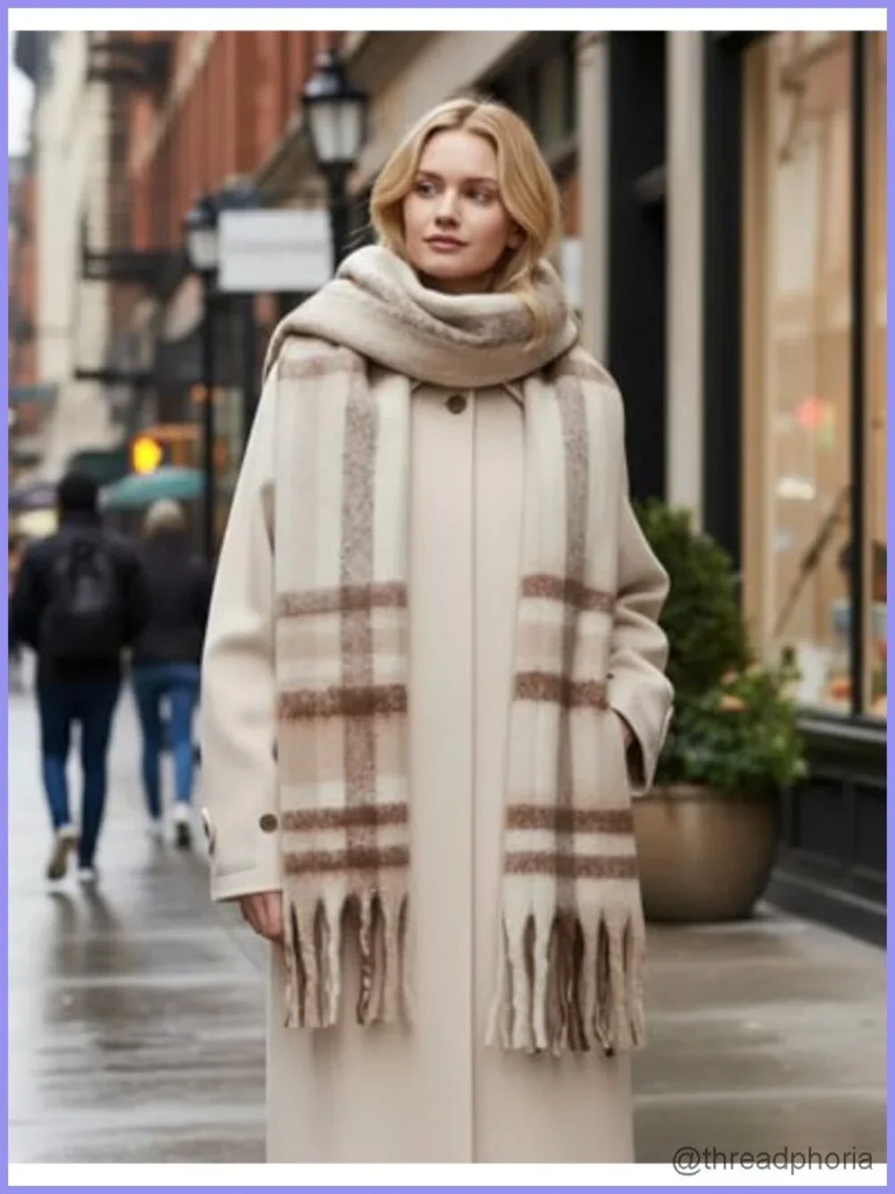 Women's Long Plaid Scarf Blanket Shawl Wrap Soft Winter Warm Pashmina